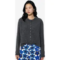 Viorna Geribbelde Crew Neck Knopen Cardigan