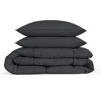 Eleganzzz Eazy Dekbed Zonder Overtrek Inclusief Kussenslopen - anthracite 240x200cm