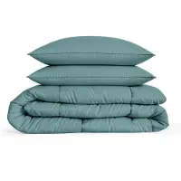 Eleganzzz Eazy Dekbed Zonder Overtrek Inclusief Kussenslopen - petrol 200x200cm