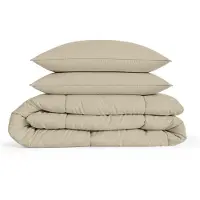 Eleganzzz Eazy Dekbed Zonder Overtrek Inclusief Kussenslopen - taupe 200x200cm
