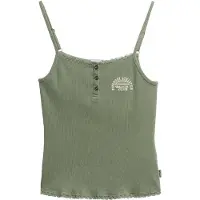 Superdry Athletic Essentials Button Down Cami Top Groen Grootte: 14-16
