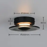 TRIO Wandlamp Sirena, dimbaar, zwart, Woon-/ Eetkamer, metaal, wandlamp