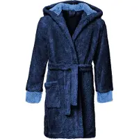 Timone Kinderen Badjas met Capuchon - Wasmachine bestendig - Polyester - TI-Kids - Marineblauw/Blauw/Blauw (616/652/652) - 110-116