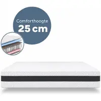 Felman Excellent Matras - 90 x 200 cm - 25 cm dik - 9-Zone Pocketvering - Tweezijdig - Cooling & Thermo Comfort