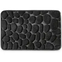 Blokker - Badmat - Badkamermat - Douchemat - 40 x 60 cm - Toiletmat - Memory Foam - Terugverend Schuim - Zachte Badkamermat - met Stenenpatroon - Spa en Wellness Uitstraling