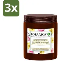 Air Wick 3 x Botanica by - Geurkaars - Vanille & Magnolia - 40 Uur Brandduur - Geurkaars - Vanille En Magnolia - Natuurlijke Geur - Luxe Geur - Ontspanning