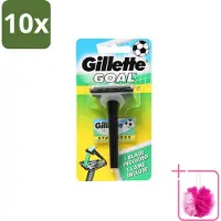 Gillette 10 x - Goal - Scheerset - Stainless Steel - Duurzaam en scherp - 1 Scheermesje - Bulkverpakking - Scheermes - Douchemop - Mesjes