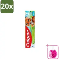 Colgate 20 x - Bubble Fruit - Kindertandpasta - Voor 2 tot 5 jaar oud - 50ml - Bulkverpakking - Kinder tandpasta - Douchemop - Melktanden beschermen