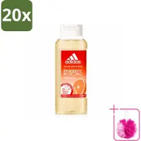 Adidas 20 x – Douchegel – Active Skin & Mind Energy Kick – 250 ml - Bulkverpakking - Energie - Douchemop - Sport