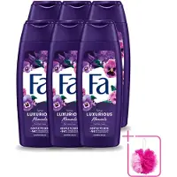 Fa 6 x - Luxurious Moments - Douchecrème - Roze Viooltjes - 250 ml - Bulkverpakking - Douchecrème - Douchemop - Roze viooltjes