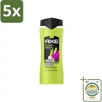 Axe 5 x – Douchegel – Epic Fresh Fresh Boost 3-in-1 – 400 ml - Wasstrips - Douchegel - Frisheid - Lichaam - Gezicht - Haar