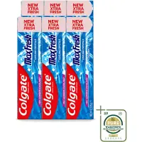 Colgate 6 x - Max Fresh - Cool Mint - Tandpasta - 100ml - Wasstrips - Tandpasta - Frisse Adem - Mondhygiëne - Cariës Bestrijden - Tandplak Verwijderen