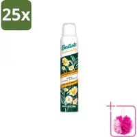 Batiste 25 x - Naturally Green Tea & Chamomile - Droogshampoo - 100% Natuurlijke Extracten - Verfrist en Zuivert - 200ml - Bulkverpakking - Natuurlijke haarverzorging - Douchemop - Droogshampoo