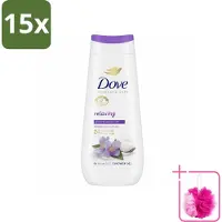 Dove 15 x Douchecrème - Relaxing - Kokos & Jasmijn - 225 ml - Bulkverpakking - Douchegel - Douchemop - Ontspannen douche