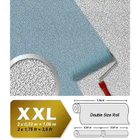 EDEM Vliesbehang overschilderbaar 80307BR70 behang structuurbehang reliëfbehang XXL-behang wit 26,50 m2
