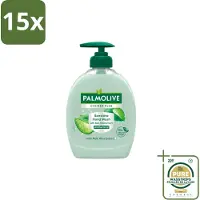 Palmolive 15 x – Handzeep – Hygiene Plus Sensitive – Pompje - 300 ml - Wasstrips - Handzeep Voor Gevoelige Huid - Gevoelige Huid - Handzeep Met Aloë Vera - Hygiëne - Handzeep Pompje
