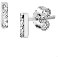 TFT Oorknoppen Balkje Zirkonia Zilver Gerhodineerd Glanzend 5.5 mm x 1.5 mm