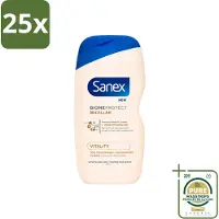 Sanex 25 x - BiomeProtect Micellair - Douchegel - Vitaliteit - 0% Sulfaat - Alle Huidtypes - 400 ml - Wasstrips - Huid Reinigen - Micellaire Douchegel - 0% Sulfaten - Huidbarrière - Huid Vitaliteit