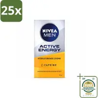 Nivea 25 x MEN - Active Energy - Gezichtscrème met Cafeïne - 50 ml - Wasstrips - Gezichtscreme Mannen - Energie Crème - Anti-vermoeidheid Crème - Anti-aging Crème - Cafeïne Crème