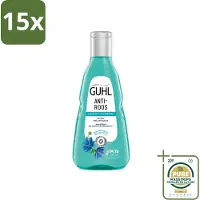 Guhl 15 x - Shampoo - Anti-Roos - 250 ml - Wasstrips - Anti-roos Shampoo - Roosvrije Hoofdhuid - Hoofdhuid Verzorging - Roos Bestrijding - Kalmerende Shampoo