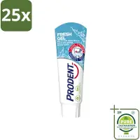 Prodent 25 x – Tandpasta – Fresh Gel – 75 ml - Grootverpakking - Vaatwasstrips - Frisse Mond - Anti-cariës - Tandplak - Tanderosie - Glazuur Bescherming