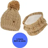 Sarlini - Colsjaal & Muts - Set dames - Fashion - Zand