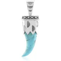 Cavill - Zilveren Hanger - 925 Sterling Zilver Geoxideerd - Blauwe Kingman Mohave Turkoois 12,36 ct - Boho Design - Fancy Slijpsel - Uniek