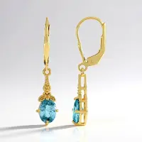 Cavill - Zilveren oorbellen verguld - 925 sterlingzilver - 1,92 ct Ratanakiri zirkonia ovale briljant geslepen - Elegante clipsluiting dames sieraden