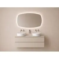 Wiesbaden Lumora Spiegel 140cm Afgeronde Hoeken LED Met Spiegelverwarming - Glas - Afgeronde Hoeken - Spiegels, Badkamerspiegels - 8721214114520