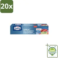 Toppits 20 x – Safeloc Zip-Diepvrieszakken – 3 Liter – 15 Zakjes - Grootverpakking - Vaatwasstrips - Diepvrieszakken - Dubbele Sluiting - Voedselbescherming - Invriezen - Opwarmen