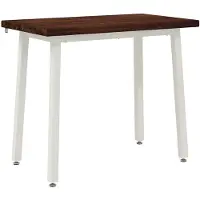 vidaXL 110 x 55 x 75 cm Massief Acacia Hout Donkerbruin en Wit