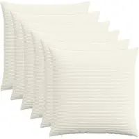 vidaXL Kussensloop 6 st HEERLEN Crèmekleurig 60 x 60 cm corduroy