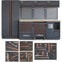 Beta werkplaatssysteem C45PRO 2.0, houten blad, inclusief 268-delig gereedschapset
