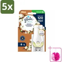 Glade 5 x - Houder Elektrische Olie - Sensual Sandelhout Jasmijn - Bulkverpakking - Geurhouders - Douchemop - Geur