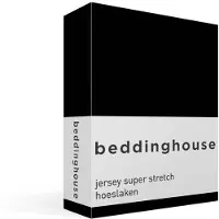 Beddinghouse jersey super stretch hoeslaken - 90x200/220 cm - Eenpersoons - Black