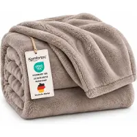 Komfortec Fleece Deken - Met kasjmier gevoel - Plaid - Fleece Plaid - Fleece Dekens - Fleece Deken 240x220 cm – Super Zacht – Stone