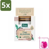 Kneipp 5 x - Geurkaars - Deep Relaxation - Sandelhout & Patchouli - 20 branduren - Bulkverpakking - Geurkaars - Douchemop - Ontspanning