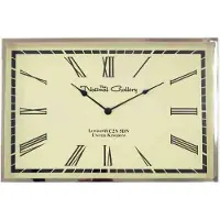 Hoppa! Rechthoekige wandklok met Romeinse cijfers - Crème/Chroom - 5 x 76 x 51 cm (B x D x H)