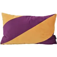 NOVÉE Velvet swirl okergeel/aubergine kussenhoes | 30x50 cm | polyester