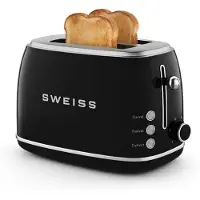 Sweiss Vintage 2-slice toaster - - GRS9 - 850 W - Adjustable thermostat - Black