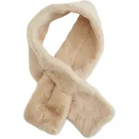 We fashion - Meisjes sjaal van imitatiebont - Regular fit - Beige - Maat: One Size
