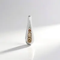 Cavill - Zilveren Hanger 925 Sterling Zilver - I2 Champagne Diamant Totaal 0,18 ct - Ronde Briljant - Luxe Dames Sieraad Gerhodineerd 15x5 mm