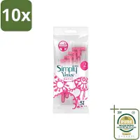 Gillette venus 10 x Gillette Simply Venus – Wegwerpscheermesjes – Basic – 5 mesjes - Wasstrips - Scheermesje Vrouw - Scheermesje Voor Vrouwen - Wegwerpscheermesje - Scheermesje Basic -