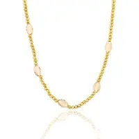 My Bendel - Ketting met Facetgeslepen Ovale Kralen • Champagne - met Luxe Cadeauverpakking | Sieraden Voor Dames