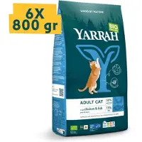 Yarrah 6x Bio Kattenvoer Adult Vis 800 Gr