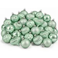 Mica Decorations Bal Onbreekbaar Lichtgroen 40 Stuks d6cm - Kerstballenset van Gerecycled Kunststof - Onbreekbare Ronde Kerstballen voor de Kerstboom - Diameter 6 cm - Groen