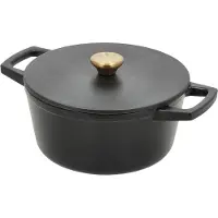 HOLM Gietijzeren pan Dia 22,5 x 11 cm 3,6 liter Zwart