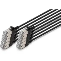 Digitus DK-1632-A-003S-BL-10 netwerkkabel Zwart 0,3 m Cat6a F/FTP (FFTP) Rond
