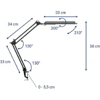 MAUL MAULantlantic 8203590 LED-klemlamp LED LED vast ingebouwd D (A - G) 9 W Zwart
