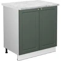 Vicco Wastafelkast Fame-Line Groen-Goud Landhuis 80 cm , WB Marmer, Model 45844